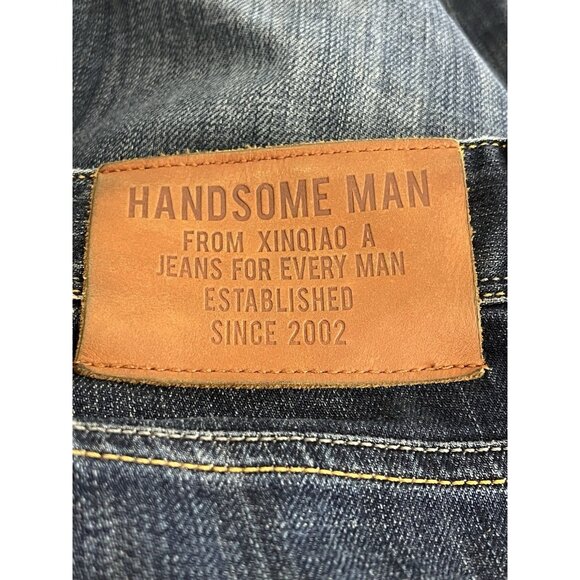 Hieiika “Handsome Man” Denim Jeans  Dark Blue Sz 33 X 27.5 Mid-rise Dark Wash - Picture 8 of 11